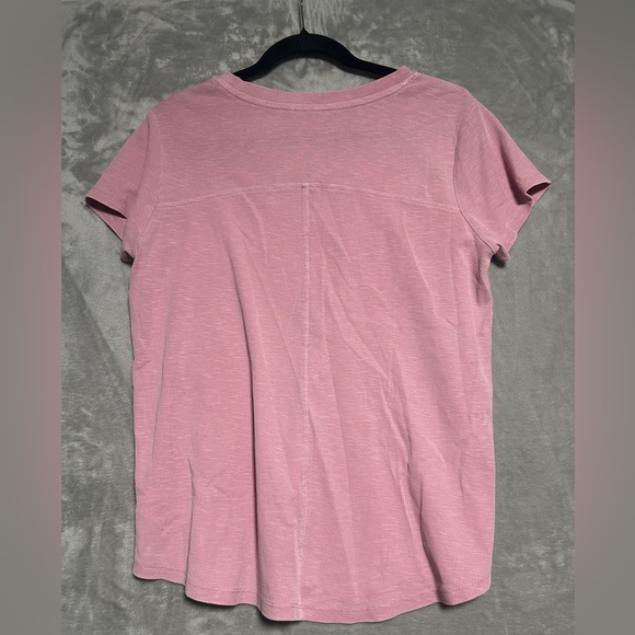 Natural Reflections Ribbed Drop Cut Short Sleeve T Shirt Women’s Medium Pink - Picture 2 of 6
